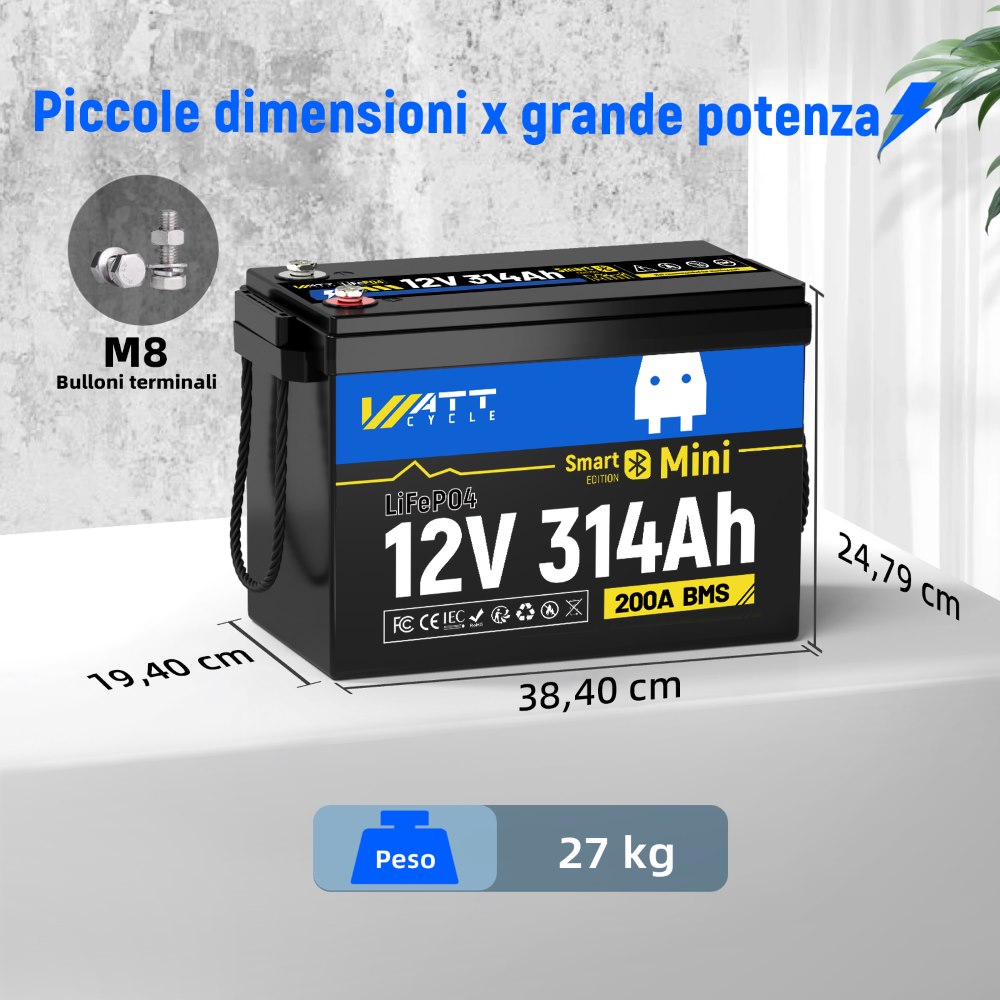 Wattcycle 12V 314Ah Mini LifePo4